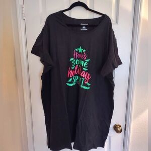 Dreams & Co. Black Holiday Graphic Print Sleepshirt